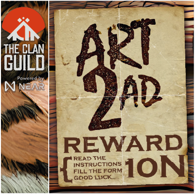 theclanguild's tweet photo. Our Art2Ad VOL. 2 its ON! Now its time to sell your Near NFT for The Clan! Please fill the form here https://t.co/jfX6zz839j
Follow the rules to validate your participation, RT and Tag friends to help each other! @teamnearster @NearNft @ParasHQ @mintbase https://t.co/GoMnwBXfZl