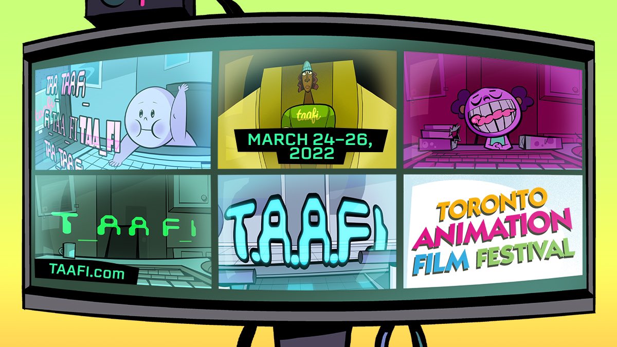 TheTAAFI's tweet photo. Toronto's Animation Film Festival is BACK! With over 80+ films, this is one festival you don't want to miss! March 24th - 26th, 2022. Tickets on sale NOW at https://t.co/FSHAXA0oue #taafi2022 https://t.co/HzC4MbA3YG