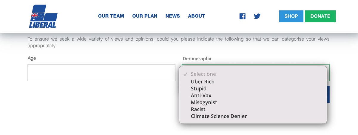 Make sure you help out the <a href="/LiberalAus/">Liberal Party</a> with their survey. #AusPol2022