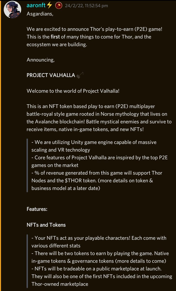 YusufDeFi's tweet image. Project Valhalla: Thor P2E game. ⚡⚒️

Live discussion happening right now in the Discord AMA, with the lead Dev! 👀

#ThorFinancial #ThorNodes #NaaS #DaaS #DeFi #Node #Nodes #ThorArmy $Thor