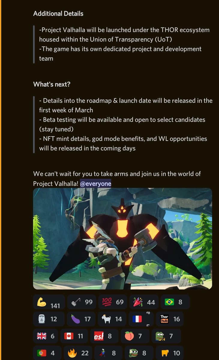 YusufDeFi's tweet image. Project Valhalla: Thor P2E game. ⚡⚒️

Live discussion happening right now in the Discord AMA, with the lead Dev! 👀

#ThorFinancial #ThorNodes #NaaS #DaaS #DeFi #Node #Nodes #ThorArmy $Thor