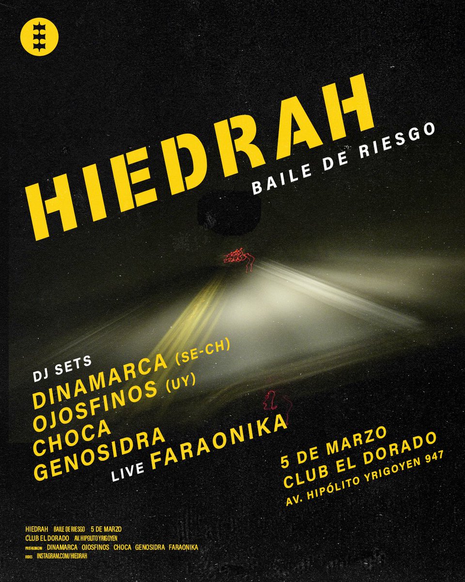 Noche de sudor gótico tropical y nostalgias de MD en @hiedrah

🥀 Con nuestro invitado especial <a href="/dinamarca117/">dinamarca</a>
💦 La presencia ultrasensitiva de <a href="/faraonikababy/">faraonika (venite con las chikas)</a>

😵‍💫 Sets tarimeros 2K de <a href="/genosidra/">Genosidra</a> <a href="/chocaproblema/">choca problema</a> y el oriental 🇺🇾<a href="/ojosfinos/">ojosfinos</a> 

Anticipadas LINK EN BIO 🍾
