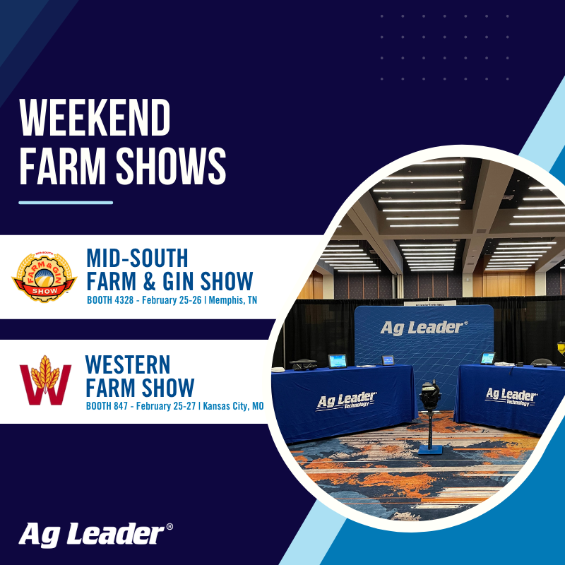 AgLeaderTech's tweet photo. Do your weekend plans include visiting the Ag Leader booth at #WFSKC2022 and #MSFGS22? If you are attending either show, please stop by and see us!
๐Mid-South Farm and Gin Show - Booth 4328
๐Western Farm Show - Booth 847 https://t.co/BdHTmFL96z