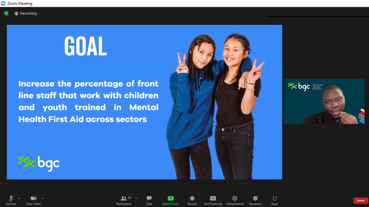 BGCCAN's tweet image. BGC’s National Youth Council Member Emmanuel from @BGCWinnipeg presented and facilitated a session on Mental Health First Aid Training at #Frayme2022 conference. We love seeing young leaders voicing their unique perspective and acting as role models for other children and youth.