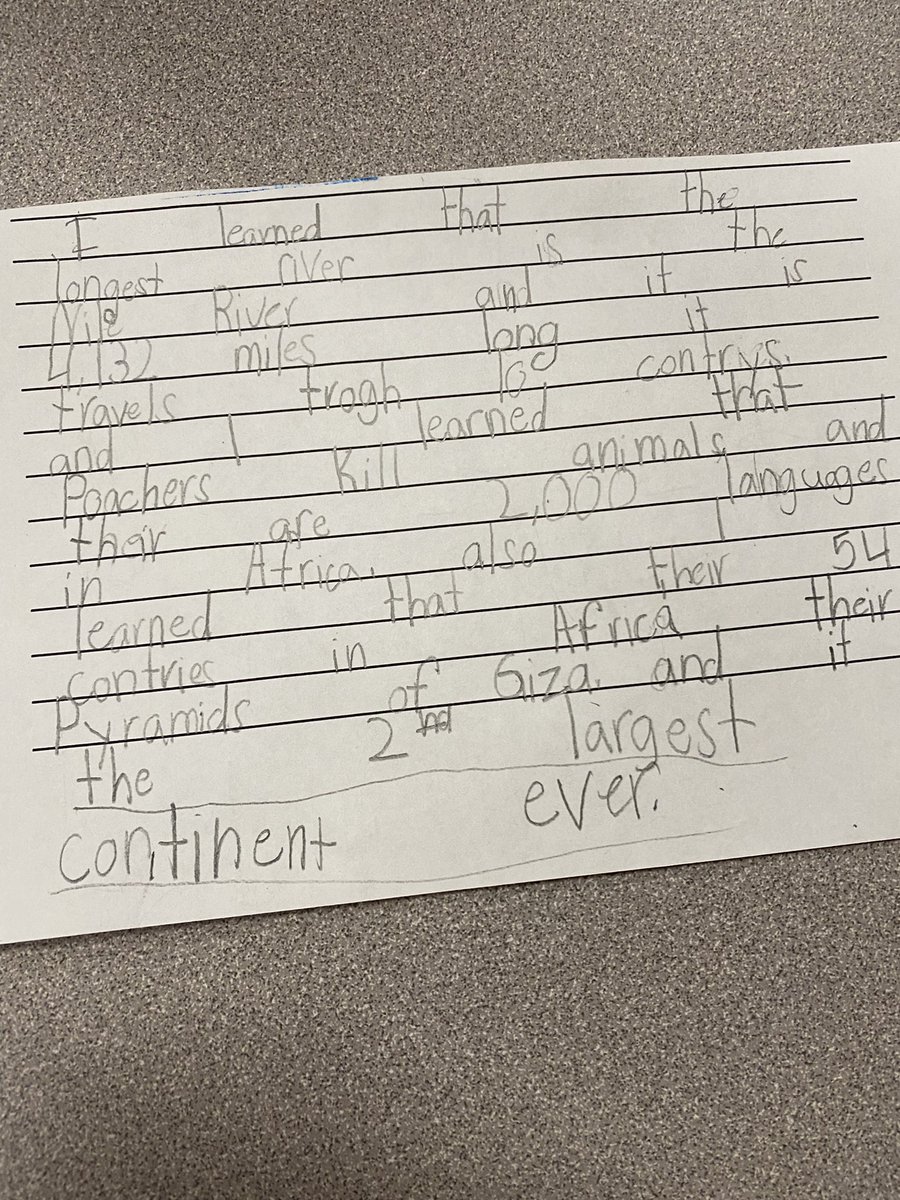 EvaPCFISD's tweet photo. Awesome presenting and writing in first grade! #BlackHistoryMonth #FactsAboutAfrica @HancockCFISD #HappeningAtHancock #CFISDSprit #CFISDHancock https://t.co/zSIZ1dYcMm