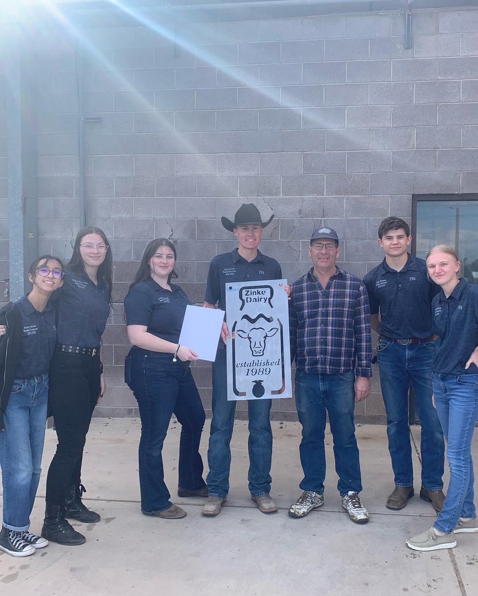 bashaffa's tweet image. Earlier this week some out of officers visited Zinke Dairy Farm and were able to deliver a custom metal sign and letters all by done by our members! They got a tour of the dairy farm and got to see and hear about how the dairy farm runs from day to day. We appreciate Mr. Zinke!