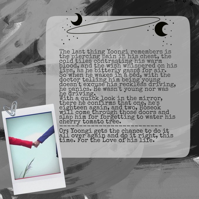AmberIDisease's tweet photo. 🌀Retrograde/Anterograde🔫
🕚Sope/Yoonseok
🕘Explicit 🔞
🕖Multichapter
🕔Written for: @sopematesfest (Thank you mod for the summary template 💗)
🕒Time-travel, Soul Bond, Mafia/Police, Lovers to Enemies to Lovers
🔗https://t.co/2SJmlXxJ88 https://t.co/2HXt7KtM7h