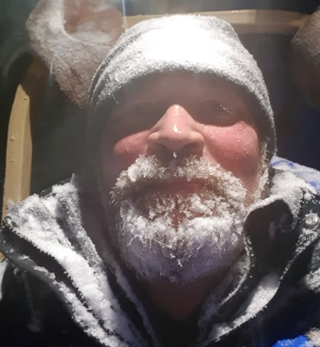 Its bloody cold huskey sledding in the arctic. #Arctic #sledding #actorslife #britishactor