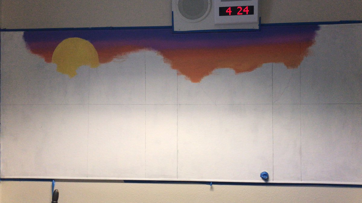 HuntingtonCM's tweet photo. @BMSVikings advanced art students are making some progress on the VP mural. https://t.co/yWTjMKkBsT