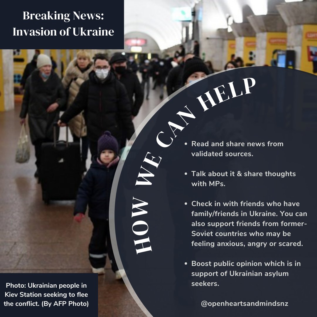 One thing is certain with the nature of war, war is an affront to human rights, especially in a time where civilians are affected more than ever. Here are ways how we can help in Aotearoa #nzpol as the situation in #Ukraine is escalating. #refugeeswelcome