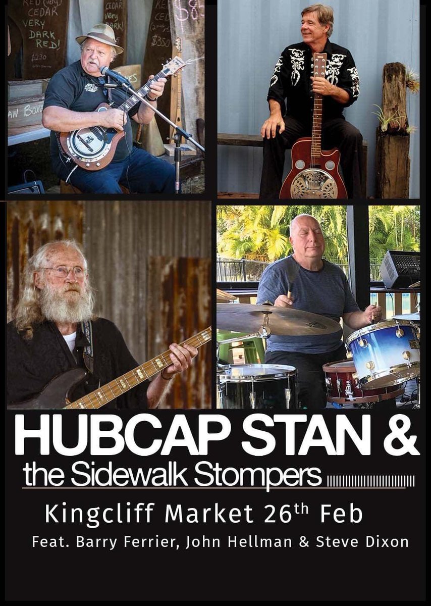 I'm stepping out with Hubcap Stan &amp; the Sidwalk Stompers in tomorrow at Kingscliff Market - for a fun gig playing our new brand of old-timey swinging upbeat ragtime blues and good-time novelty songs. This new line-up is a cracker!