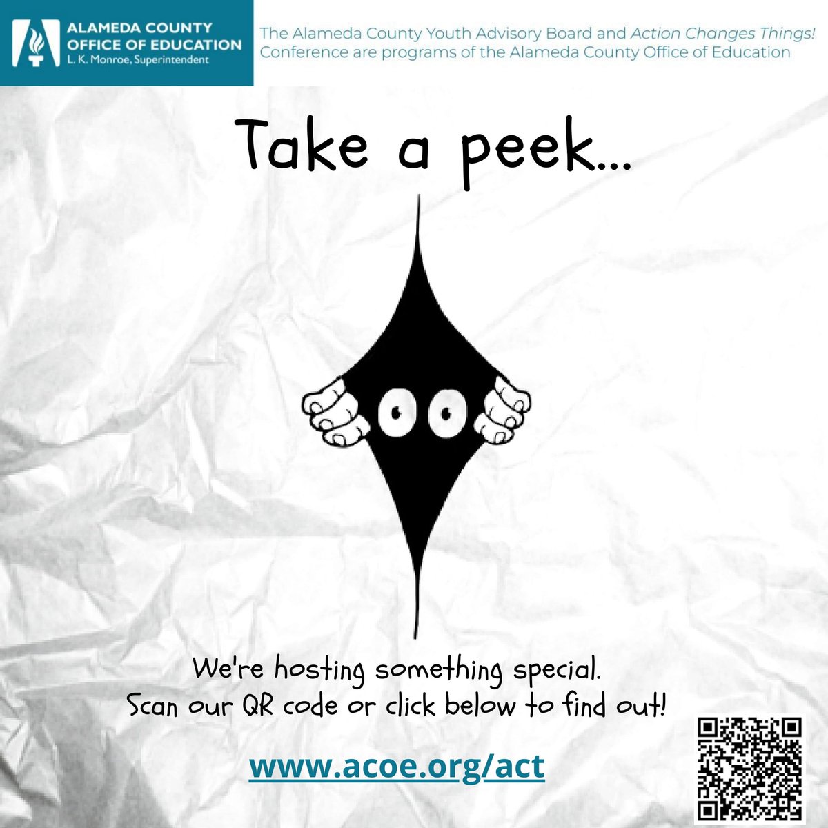 ACOEWellness's tweet photo. Take a peek!  We have something special for you!

Register at https://t.co/ozJnulMluO

Register today for the Teens Tackle Tobacco Action Changes Things conference! 

 Yes, it is free to Register!

Middle school date is March 2nd

High school date is March 9 https://t.co/dAOdQJjkPo