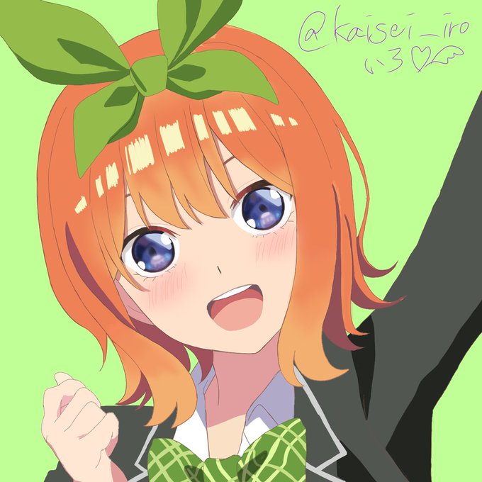 いろ☀🪽さんがTwitterに投稿した中野四葉(五等分の花嫁)のイラスト。