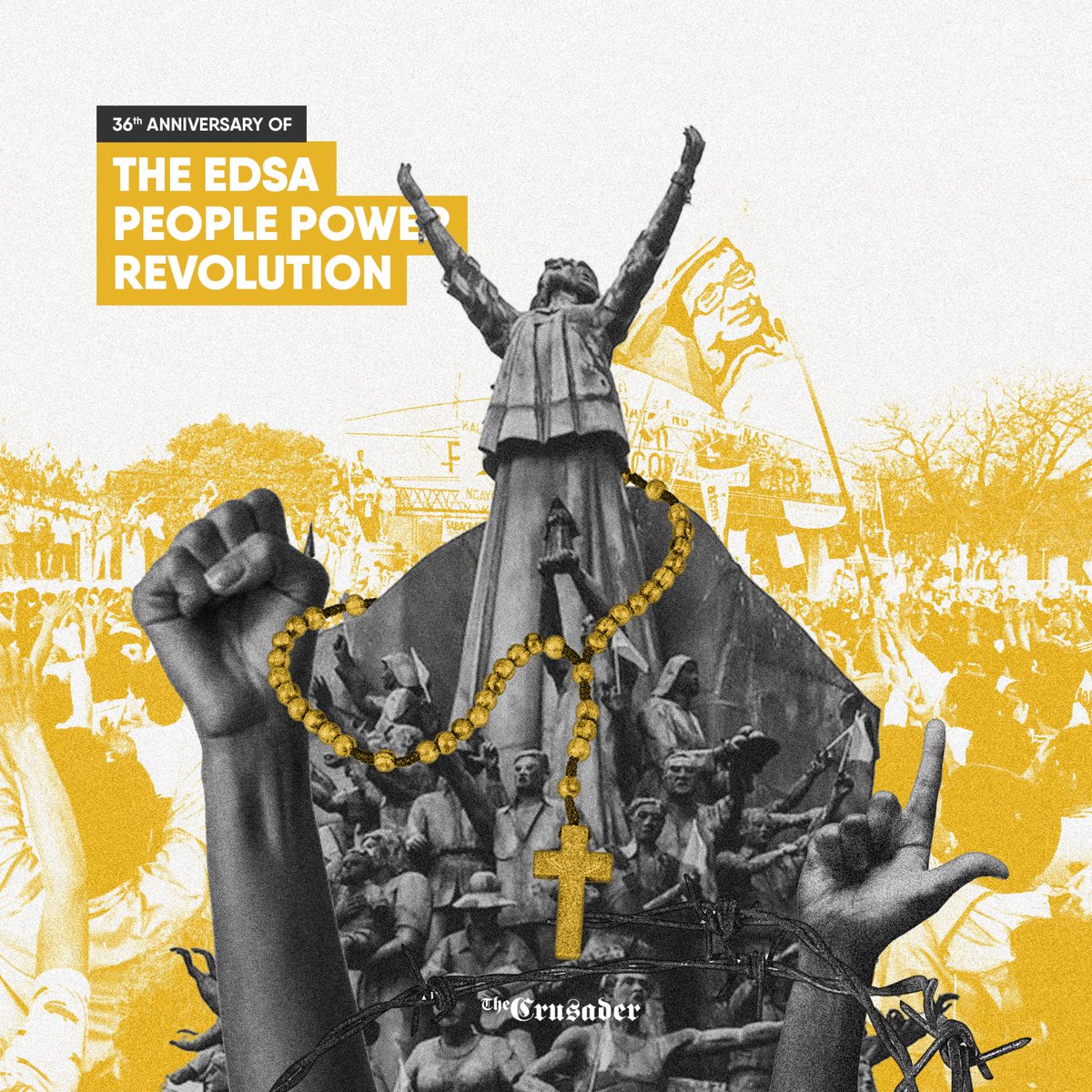 thecrusaderpub's tweet photo. As we celebrate the 36th anniversary of the 1986 EDSA People Power Revolution, may we take the time to remember the brave voices that cried for our rights, fought for our liberation, and mourned for our freedom. https://t.co/2ROXUJSBmO