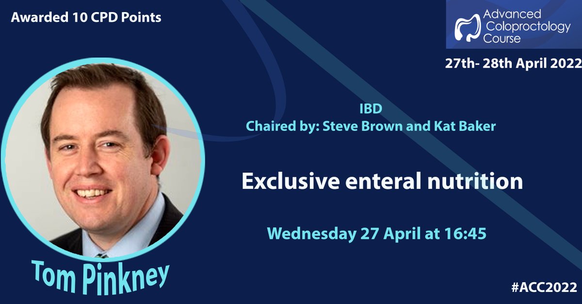 #ACC2022 last session of #IBD with @pinkney_t speaking on Exclusive enteral nutrition @kjadams_surg @OmarFaiz_SETOC @VCsurgery 🌟#Register bit.ly/ACC2022-Reg🌟 👀#ACC2021 #ondemand content Decision making after STC @jdcamcolorectal vimeo.com/552078758/66bb…