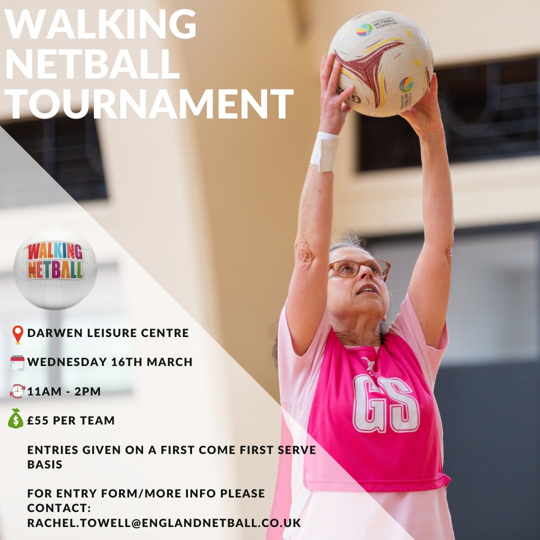 📢 Calling all Walking Netballers 📢

There are still places remaining on the Walking Netball Tournament in Lancashire THIS month 🤩

Drop me a message/email for more information and the booking form 🥳