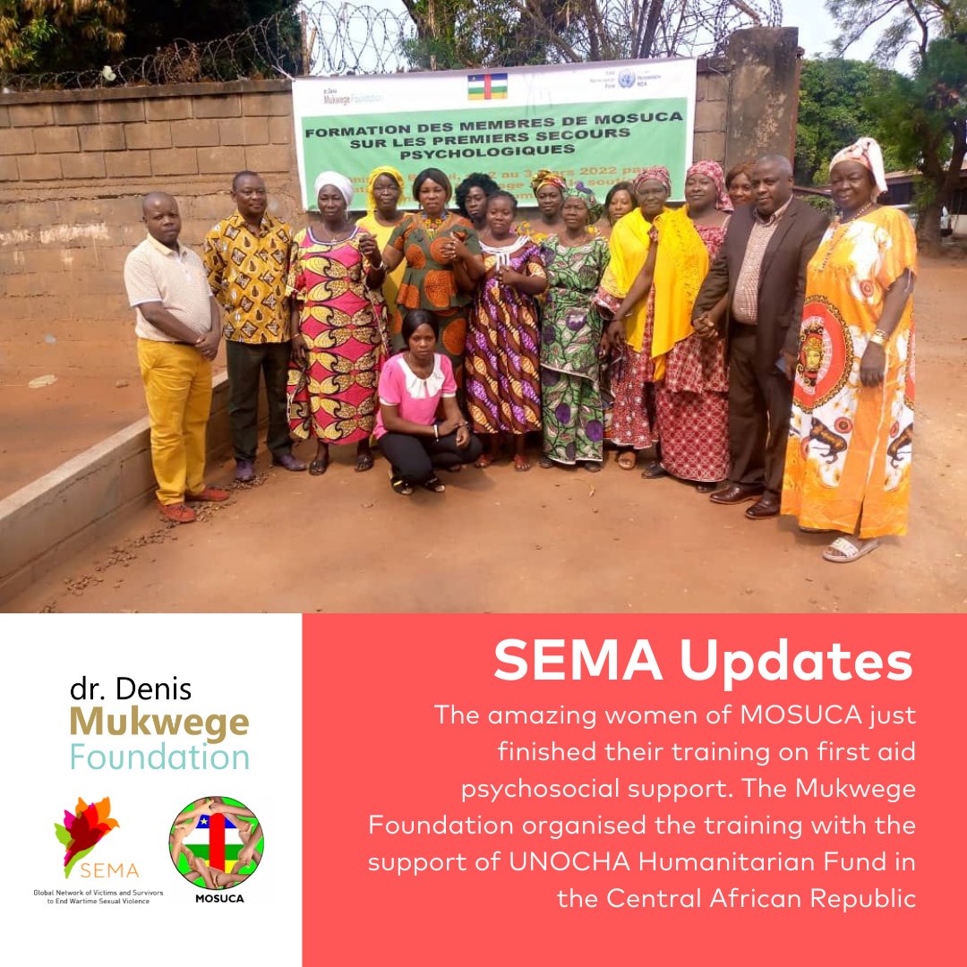We are inspired by the strength and determination of the survivors from Mouvement des Survivantes de Centrafrique (MOSUCA) who just concluded their training with our team and <a href="/UNOCHA/">UN Humanitarian</a> in the #CentralAfricanRepublic. #RienPourNousSansNous