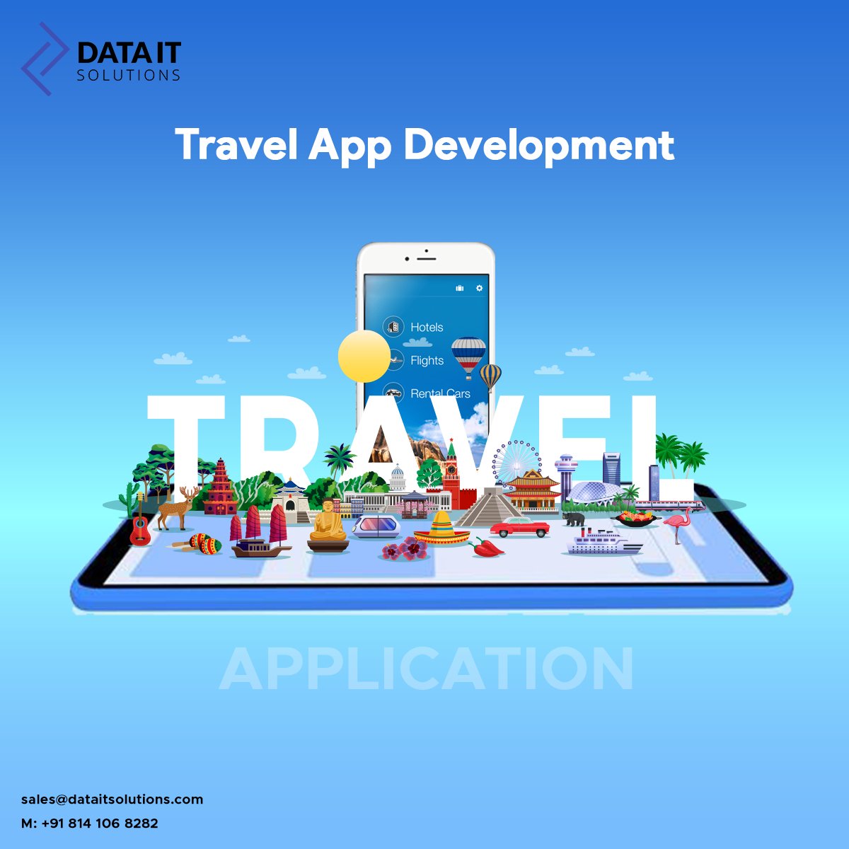 DataitSolutions's tweet image. DataIT Solutions helps the Travelling and tourism industries grow with our end-to-end Mobile App Development Services.
#travelapp #travelappdevelopment #100daysofcode #100days #mobileappdevelopment