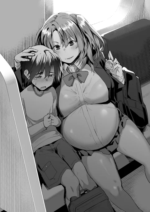 優先席に座ってたショタに難癖つけて捕食せんとする妊婦女子高生の図 