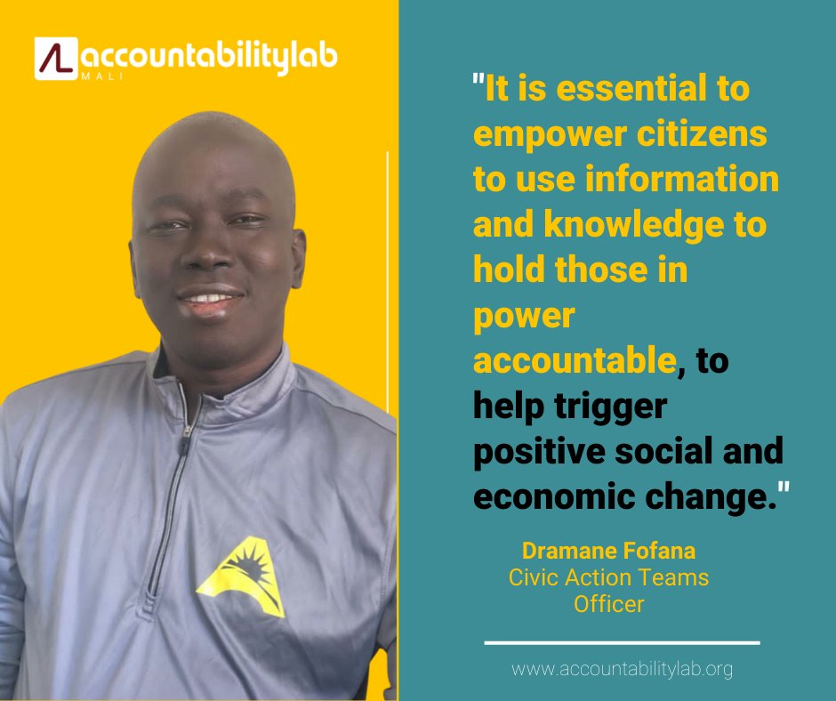 AccountLab's tweet photo. Our weekly #teamlab celebration post is for @accountlabML's Civic Action Teams Officer Dramane Fofana! He joined the Lab in #2017 during the first #CivActs survey conducted in the #Segou region. 

🇲🇱 Keep up the excellent work, Dramane!

#nonprofitwork #nonprofitlife https://t.co/dK4kjefxqV