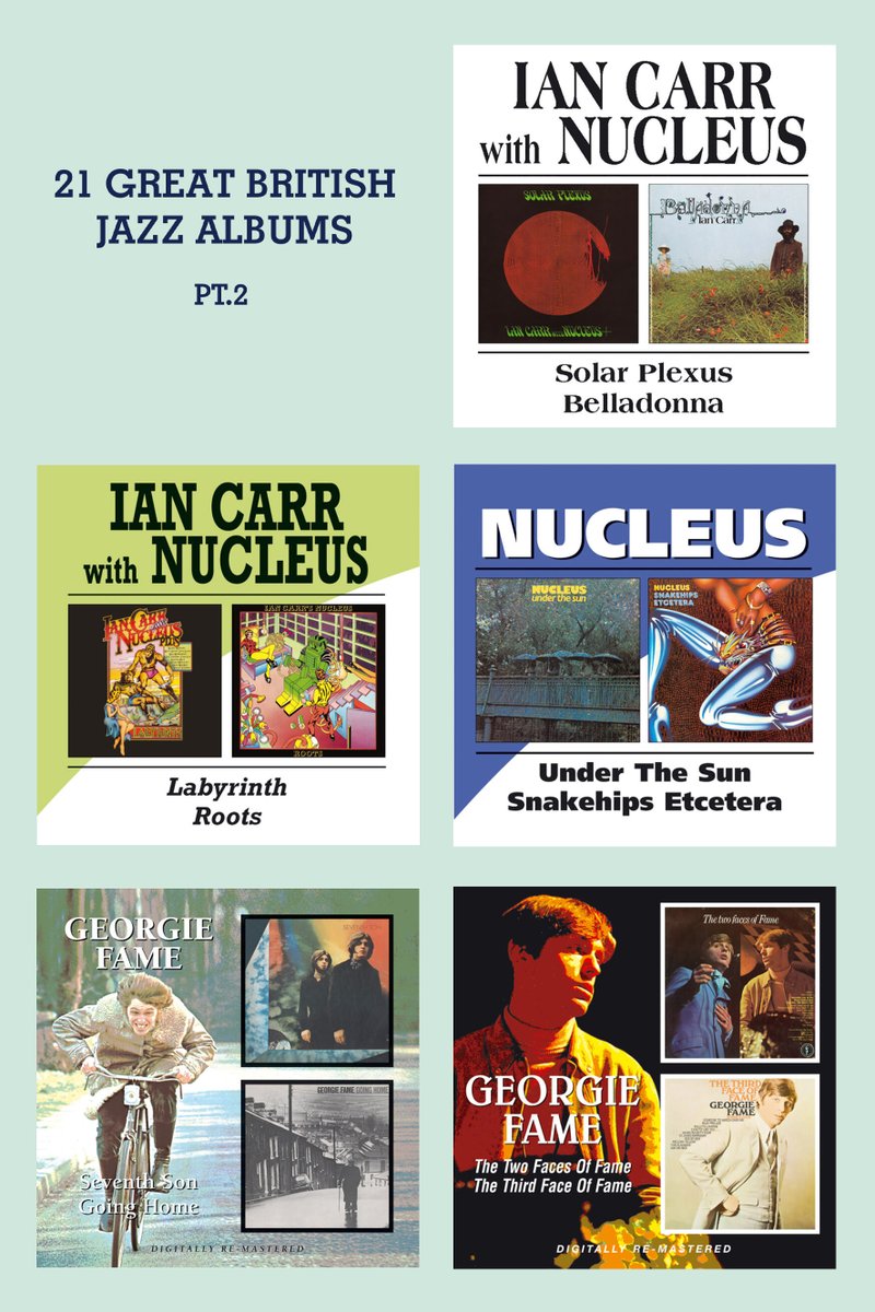 BGO_Records's tweet photo. 21 GREAT BRITISH JAZZ ALBUMS (Pt.2)

NUCLEUS
GEORGIE FAME

All available now from https://t.co/iQkkPeQbT8

#bgorecords #bgo #recordstore #recordshop #andysrecords #cdstore #cdsale #jazz #britishjazz #jazzmusic https://t.co/oqXDvMpCrx