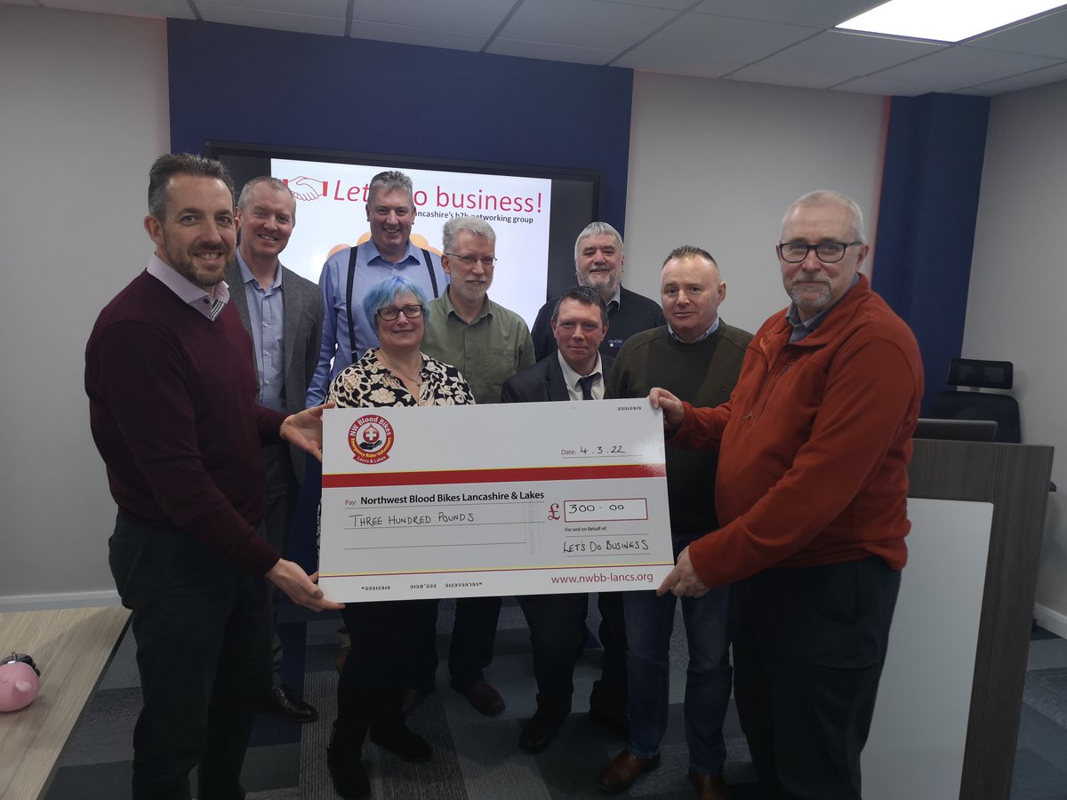 Great meeting <a href="/LetsDo_Lancs/">Let's Do Business</a> this morning. New Member Graeme McCleish of SEL Languages and a donation to NW Blood Bikes.s