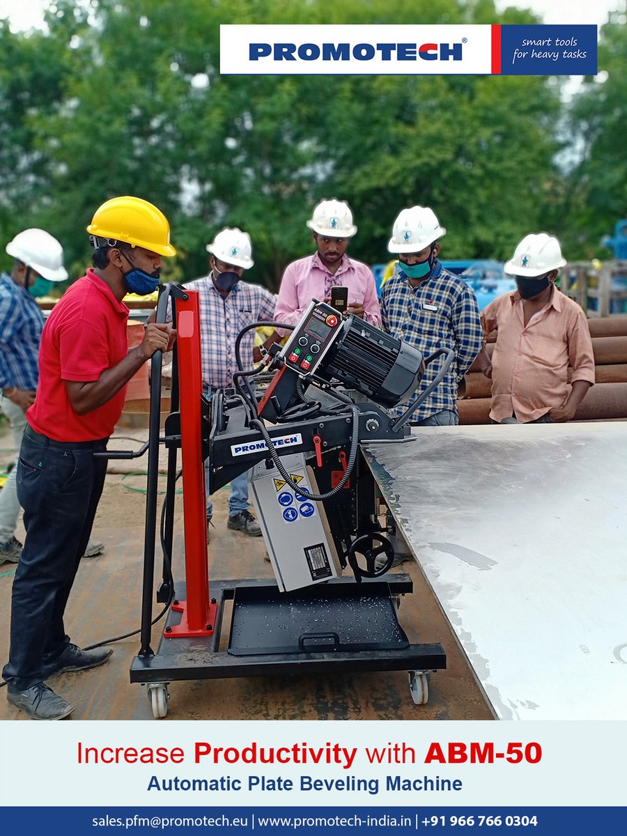 PromotechIindia's tweet image. We at #Promotech offer comprehensive range of automatic beveling machines to bevel plates and pipes
For more information, reach us at promotech-india.in/plate-beveling… | promotech.eu, | Contact us at info.pfm@promotech.eu or call us @ +91 966 766 0304
#BevelingMachine