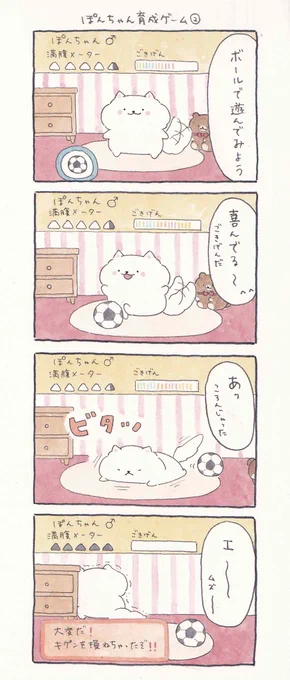 4コマ漫画「ぽんちゃん育成ゲーム2」 