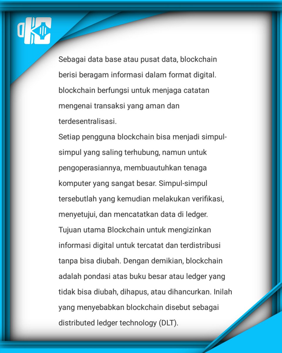 kedaicrypto's tweet photo. Apa itu Blockchain..?
Berikut uraian singkat mengenai Blockchain, jika masih ada yang kurang lengkap, silahkan komentar dibawah yaa..! https://t.co/tZTByIN73N