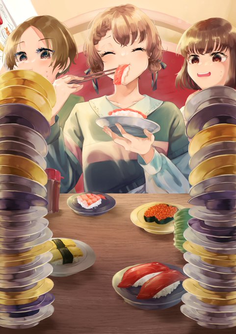 「multiple girls sushi」 illustration images(Oldest)