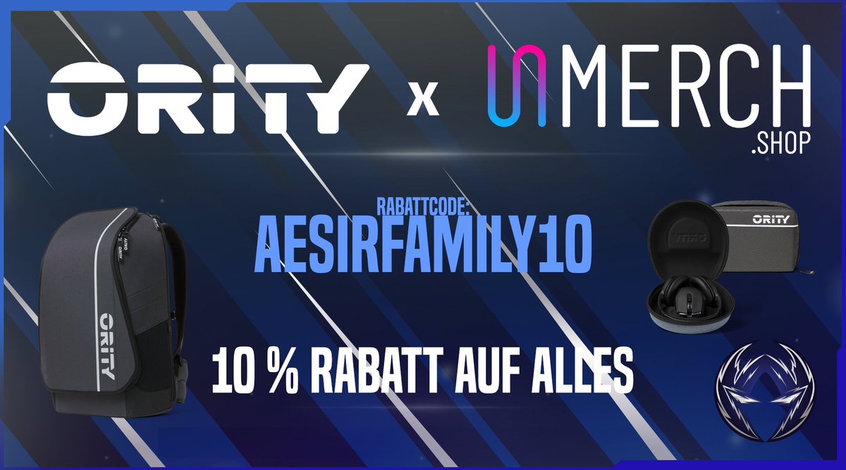 Aesir_eSports_'s tweet photo. 🎉SPAAAAAREN👀
mit dem Rabattcode AESIRFAMILY10
auf alle Produkte von @ORITYgg im Shop bei @SmerchShop 10% sparen
das macht bei einem großen Rucksack mit den Inlays 19,95€ Rabatt 💪
https://t.co/NAyiJCtm5n
#Merch #Smerch #ORITY #Rabatt https://t.co/hvT1KBfCuZ