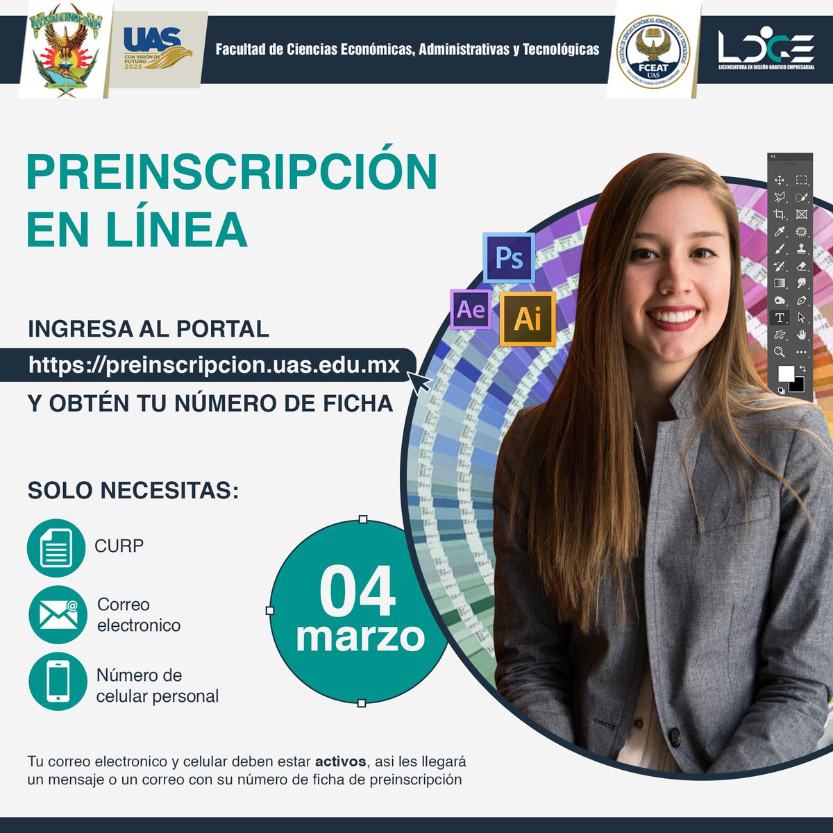 disenofceat's tweet photo. ¡No te quedes sin lugar! Recuerda iniciar tu preinscripción este viernes en:
https://t.co/WfCmKsdlTW

#SoyLDGE #UAS #Preinscripciones https://t.co/CaTnQlrlNA