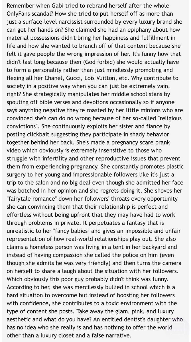 RedElf420's tweet photo. WHY I DISLIKE GABRIELLA DEMARTINO #GABCAKE https://t.co/fe3TwbFU7F