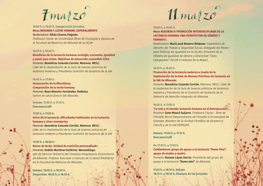 Nueva actividad desde la Cátedra #ClaraCampoamor #UCLM no te pierdas la  Jornada «¡La mujer es la leche!» 7 y 11 de marzo. Abordar la inclusión de la perspectiva de género en la promoción de la lactancia humana, entre otros objetivos 👉🏻+inf bit.ly/3hAGJ6I