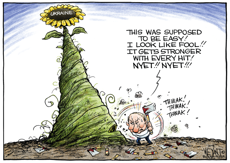 MavkaSlavka's tweet photo. The Ukrainian resolve is proving difficult for Putin. He will be getting frustrated. Soon he'll give up his axe for a chain-saw, and when that doesn't work, he'll bring out the weed killer.

#StopPutinNow #UkraineWillResist but cannot do it forever. https://t.co/enZlOBxwCR