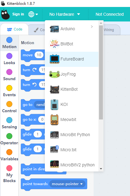 KittenBot1's tweet photo. Don't worry if it's your first time using the #ESP32 Future board, this tutorial here will guide you to use it with the #Scratch-based #coding platform #Kittenblock.
https://t.co/AAwnyZ5fDs
#STEM #education #programming #coding #learning #codingisfun #IoT #MQTT https://t.co/wrYPofHC0b