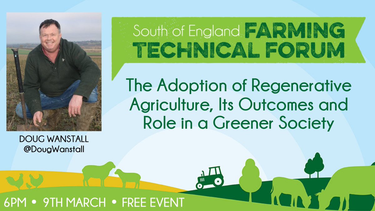SouthEngShows's tweet photo. Join us at 6pm on 9 March for an informative online #TechnicalForum led by Doug Wanstall, advisor at @ReGenerationEa1, who will discuss:
🌱 Benefits of switching to regenerative practices
🌱 #RegenerativeAgriculture's role in a greener society
Register now https://t.co/Nl8FqQycg8 https://t.co/RFCsthk6m5