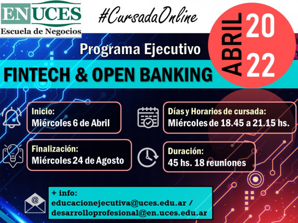 ExpodatoDeporte's tweet photo. PROGRAMA EJECUTIVO FINTECH &amp; OPEN BANKING Online
Herramientas sobre Fintech y Open Banking y su relación con criptoactivos y Blockchain 
* 6 de Abril al 24 de Agosto de 2022 
* Buenos Aires, Argentina
* WhatsApp: +54 9 11 41447291
* https://t.co/p5tSs1Qu95
@PosgradosUCES https://t.co/c6uGanLaEZ