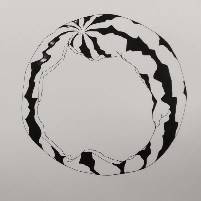 ボールペンのtwitterイラスト作品