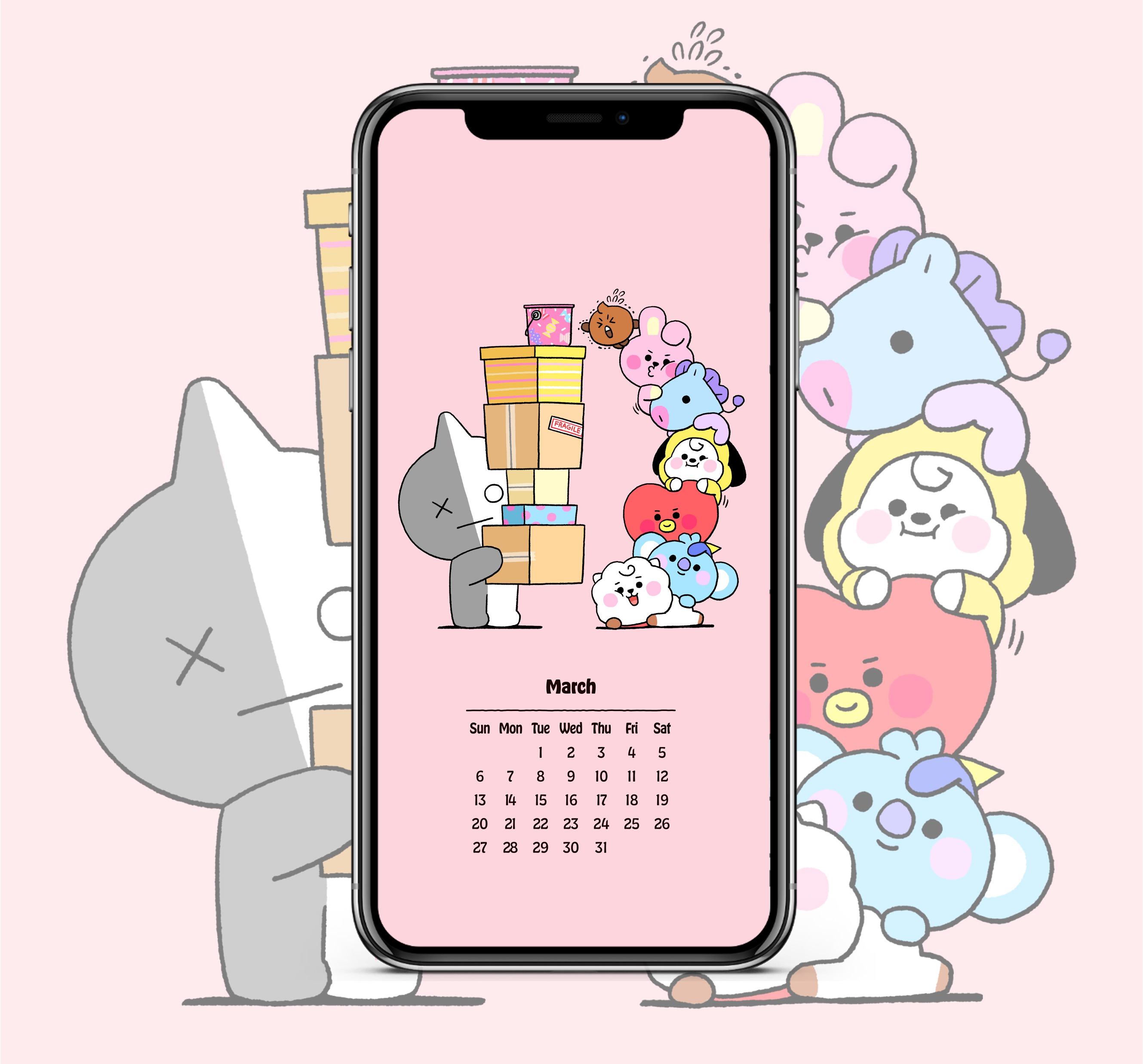 Twitter 上的 Bt21 Japan Official 倒れたりしても大丈夫 今月もbt21が支えになるよ 壁紙のダウンロードは Line Friends アプリから 無料 T Co Lrkmwivf0b Bt21 3月 カレンダー 壁紙 ロック画面 T Co Ev9hvlosqv Twitter
