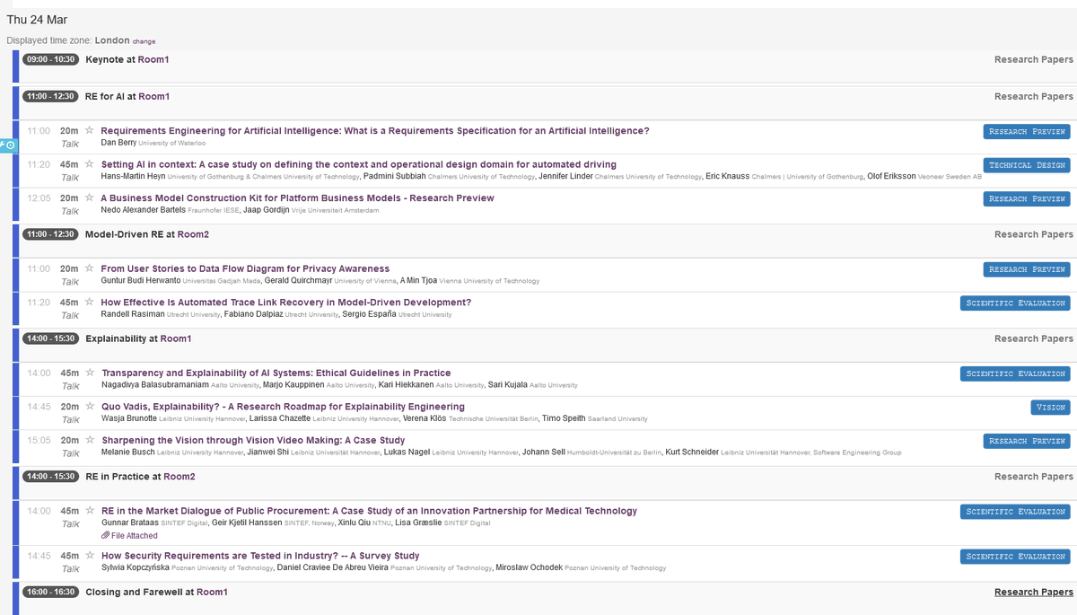 WC_REFSQ's tweet photo. On our last conference day, will have again a great program.
We will have a third keynote followed by 4 sessions on the topics
RE4AI
Model-Driven RE
Explainability
RE in Practice
The last day will be concluded with a farewell.
All details:
https://t.co/PtTjprEitJ…
#REFSQ22 https://t.co/6XOkdzeuax