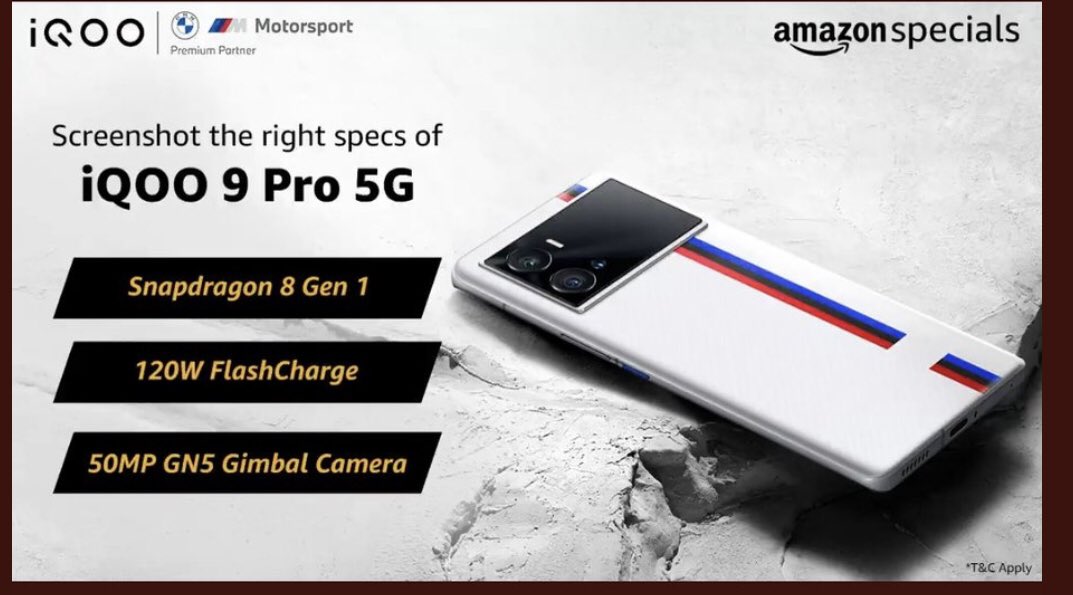 muskabb3's tweet photo. @amazonIN #iQOO9Series5GOnAmazon these are the exciting features https://t.co/5bHLFPVJT8