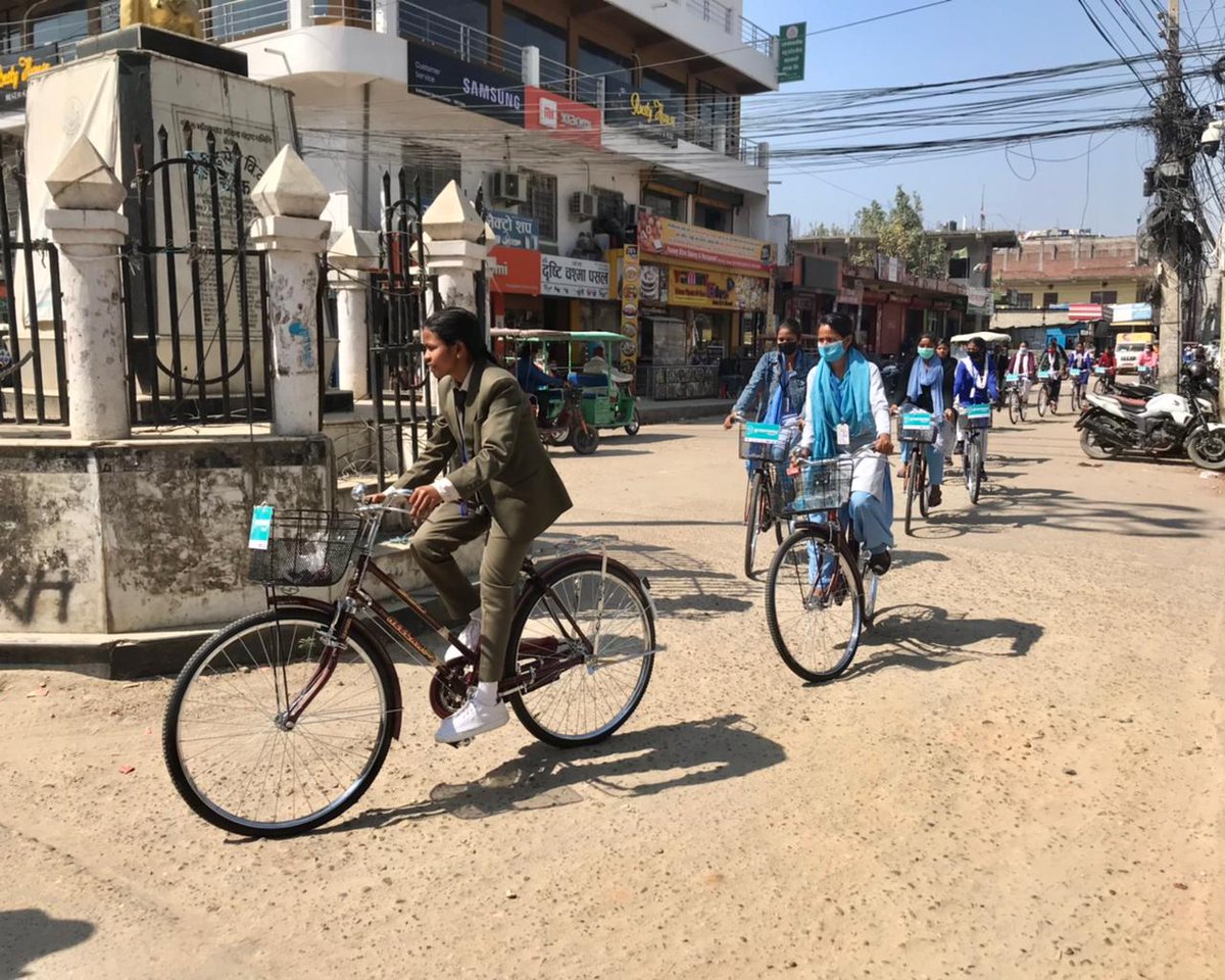 UNDPNepal's tweet photo. In the lead up to IWD 2022, we are pleased to present 51 bicycles to schoolgirls of Nepalgunj under “My Way Greenway” campaign on 3 March 2022.
Nepalgunj is the fourth city added in the campaign promoting green sustainable cities in Nepal.
#SDG13 #SDG5
https://t.co/rFWns2cZ0n https://t.co/YhcZqreqBp
