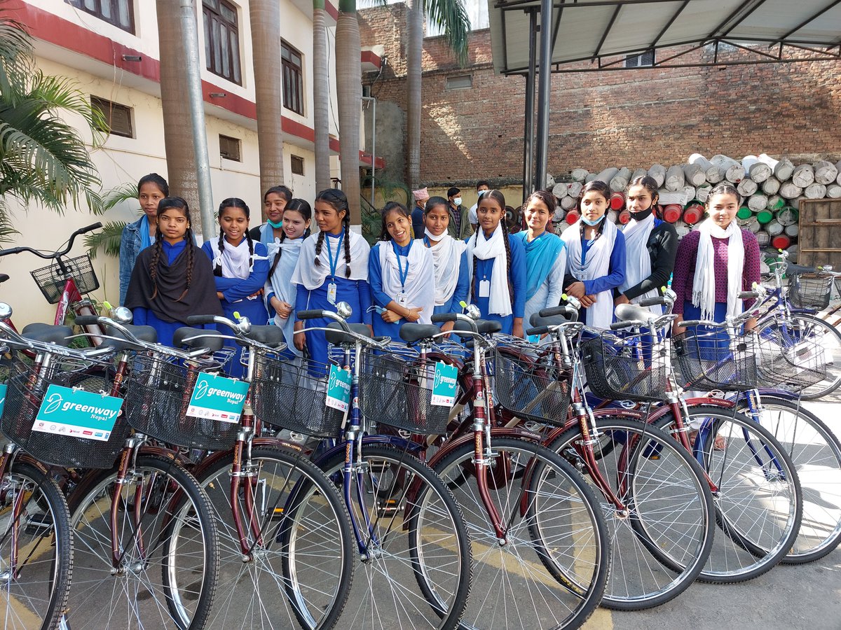 UNDPNepal's tweet photo. In the lead up to IWD 2022, we are pleased to present 51 bicycles to schoolgirls of Nepalgunj under “My Way Greenway” campaign on 3 March 2022.
Nepalgunj is the fourth city added in the campaign promoting green sustainable cities in Nepal.
#SDG13 #SDG5
https://t.co/rFWns2cZ0n https://t.co/YhcZqreqBp