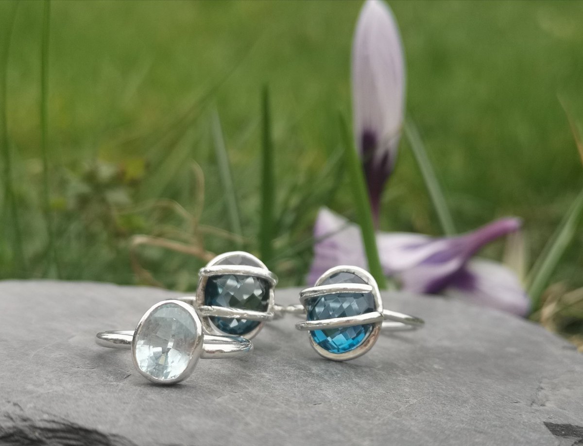 These three have gone to their new homes, beautiful Aquamarine, perfect for March birthdays and Mother's Day. #earlybiz #indiegift #jewellerygifts #MothersDay