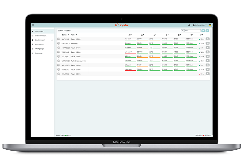 Die neue Version des RYSTA Dashboards ist online. Im RYSTA Dashboard können alle Raumluft-Messdaten der RYSTA Protect Sensoren analysiert und visualisiert, sowie die Einstellungen der Sensoren verwaltet werden. eu1.hubs.ly/y0sb4j0 #iot #co2ampel #iaq