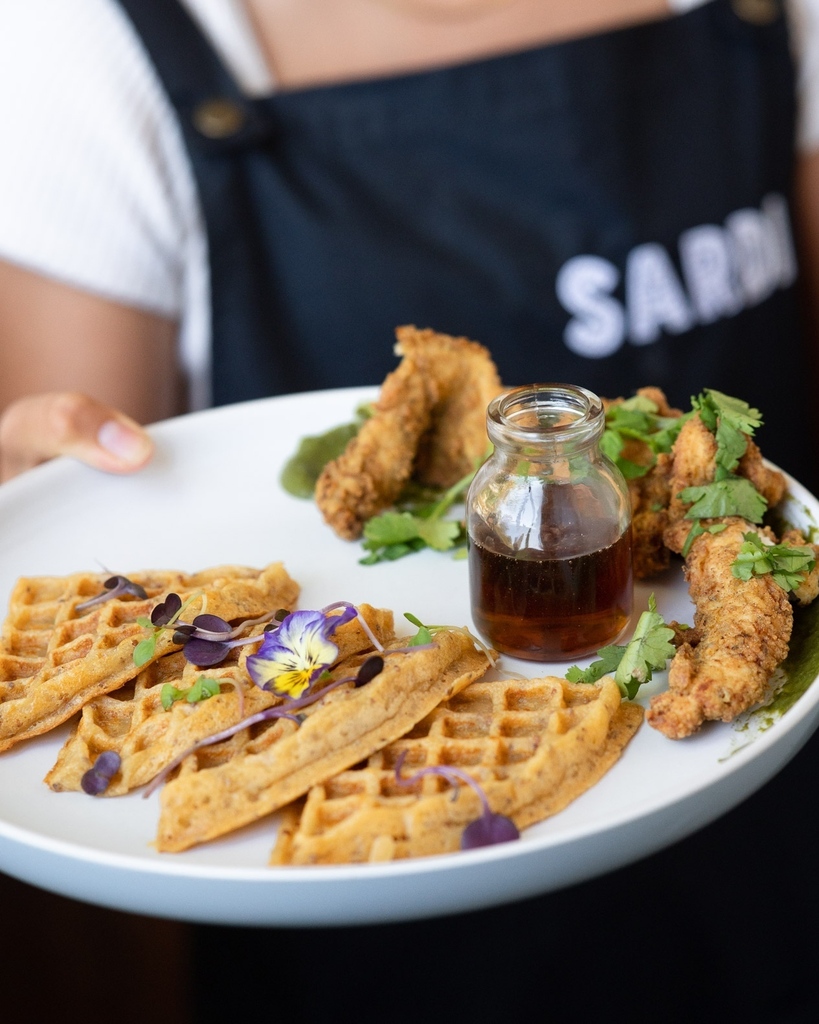 SardiCafe's tweet photo. The perfect weekend starts here, featuring our Chicken &amp; Waffles

Walk in, book through the link in our bio, or order through the Sardi Cafe app https://t.co/HG984uzCZA