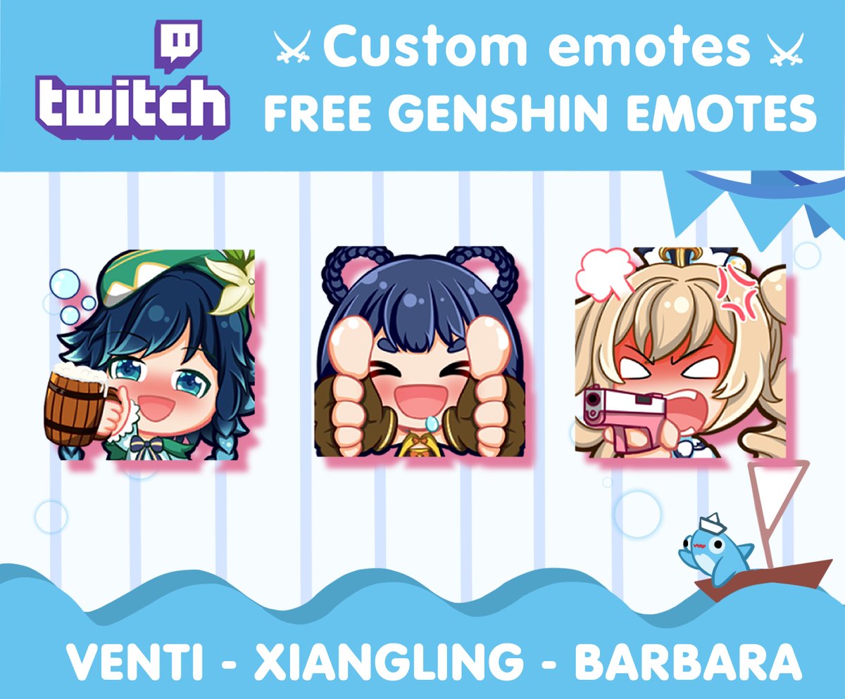 GashamiArt's tweet photo. Hi everyone, here come another Genshin Free Emotes Pack for you guys. 
You can get it here [ https://t.co/E0syCHp1rv ]

 #commissionsopen #Discord #twitch #GenshinImapct #emotes https://t.co/mjAhPpWDHc