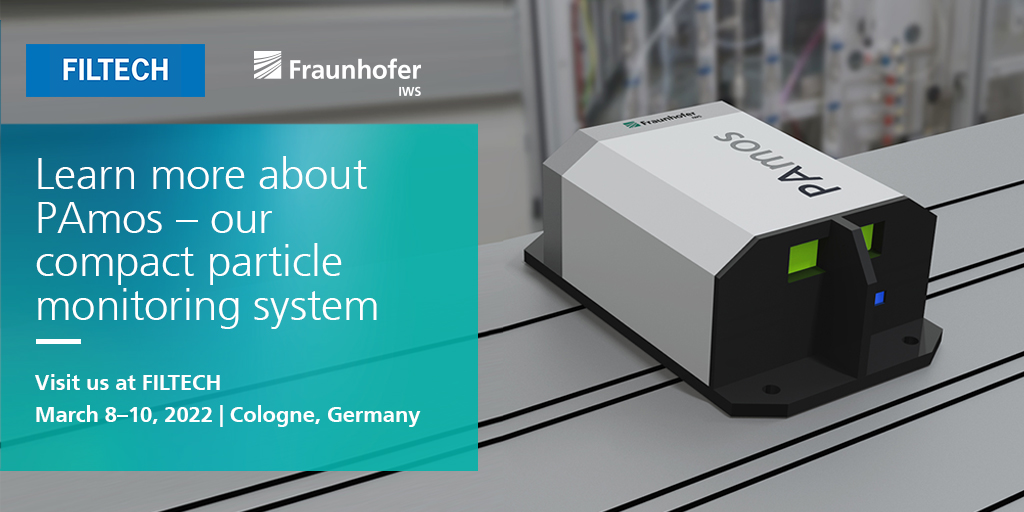 FraunhoferIWS's tweet photo. We are at this year's FILTECH exhibition. Our scientists present @FraunhoferIWS innovations in filtration technology like "PAmos" our #particlemonitoring system. Discover more & talk to our experts on-site: https://t.co/qKvoEWoh8e
#lightatwork #fraunhoferiws #fraunhofer https://t.co/zsHCGHxzX8