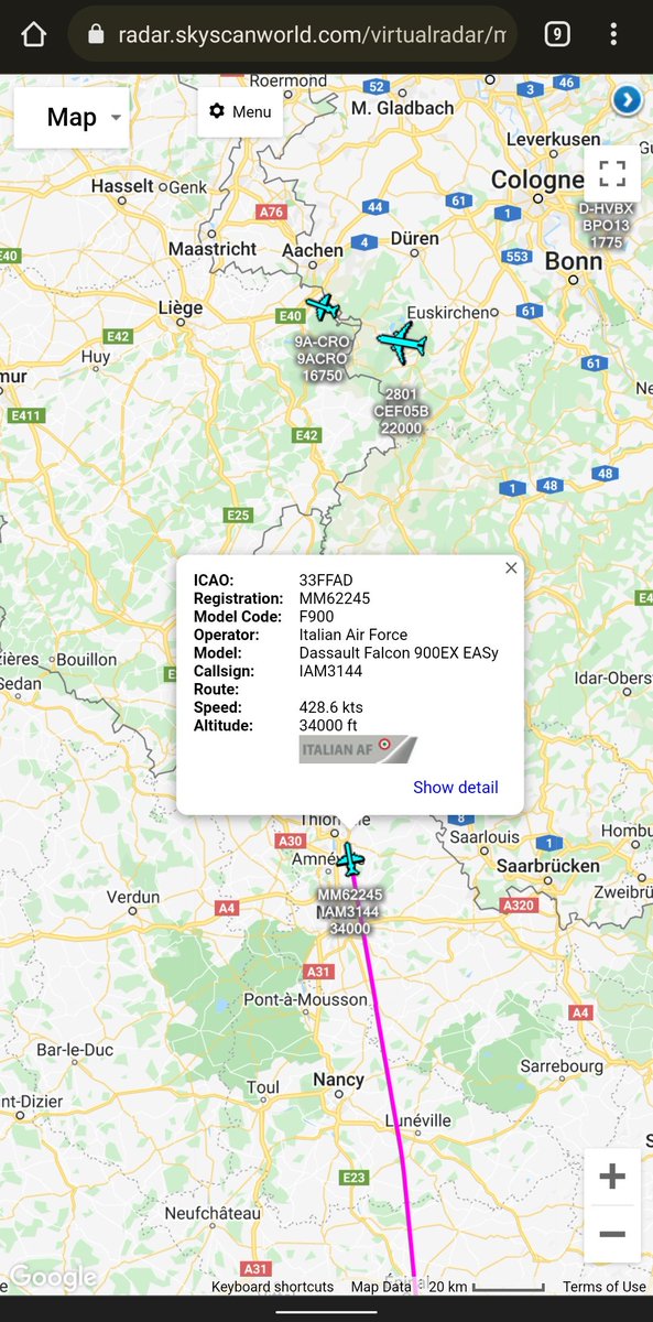 scan_sky's tweet photo. Also Inbound To Brussels Airport 🇧🇪 -
Spanish AF 🇪🇸 - Falcon 900 - T.18-4 - #AME4578
French Air Force 🇫🇷 - Falcon 2000LX - F-RAFC - #CTM0008
Italian Air Force 🇮🇹 - Falcon 900EX - #MM62245 - #IAM3144
German Air Force 🇩🇪 - Global 5000 - 14+02 - #GAF642 https://t.co/FCNcZpXK3a